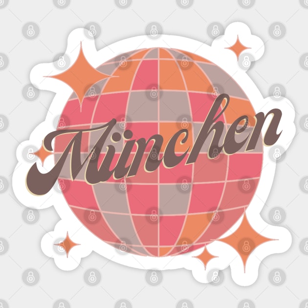 Munich Germany City Retro Vintage Dance pink Design Sticker by Bailamor